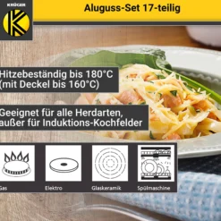 Aluguss-Topfset, 17-teilig grau
