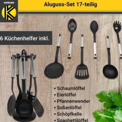 Aluguss-Topfset, 17-teilig grau