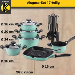 Aluguss-Topfset, 17-teilig mint