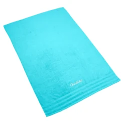 Badetuch personalisiert mit Namen, 150x100 cm, 100% Baumwolle türkis