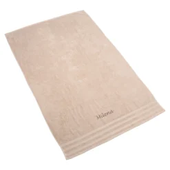 Badetuch personalisiert mit Namen, 150x100 cm, 100% Baumwolle beige