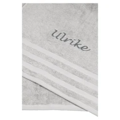 Badetuch personalisiert mit Namen, 150x100 cm, 100% Baumwolle silber