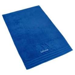 Badetuch personalisiert mit Namen, 150x100 cm, 100% Baumwolle blau