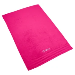Badetuch personalisiert mit Namen, 150x100 cm, 100% Baumwolle pink
