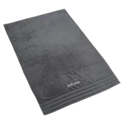 Badetuch personalisiert mit Namen, 150x100 cm, 100% Baumwolle anthrazit
