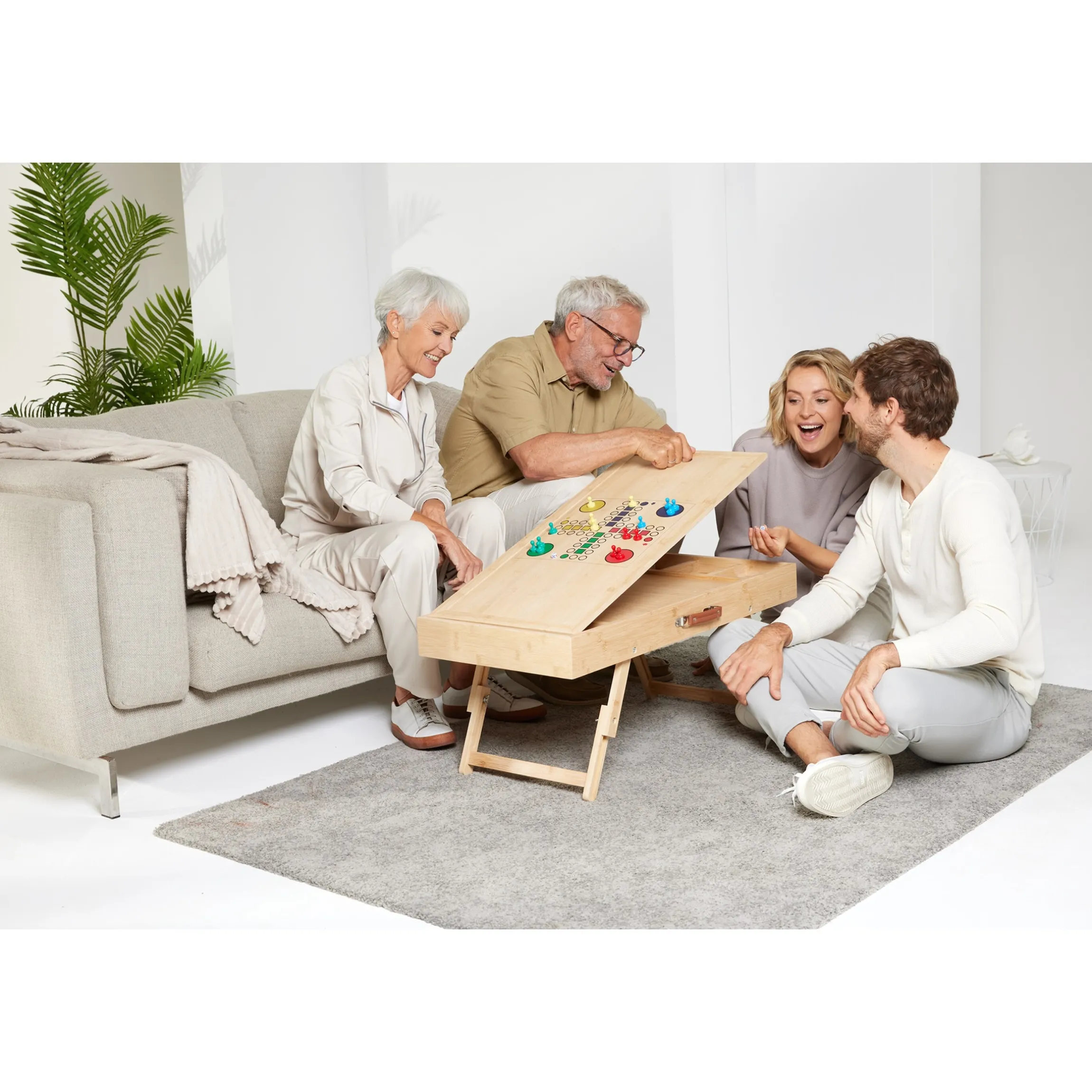 Bambus Spiel- und Puzzletisch "Magnet 4 in 1"