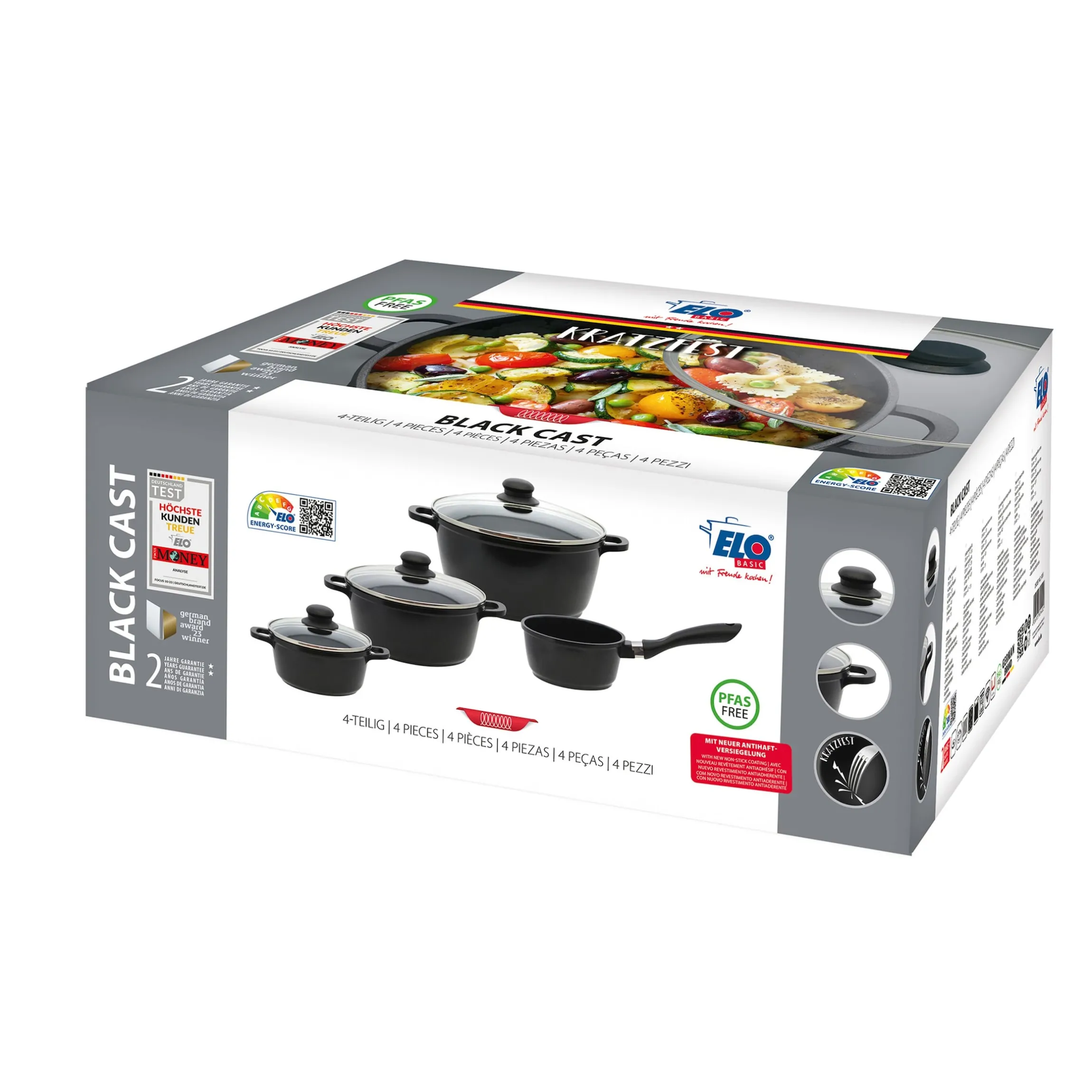 Basic Topfset "Black Cast ELO Dur Edition", 7-teilig