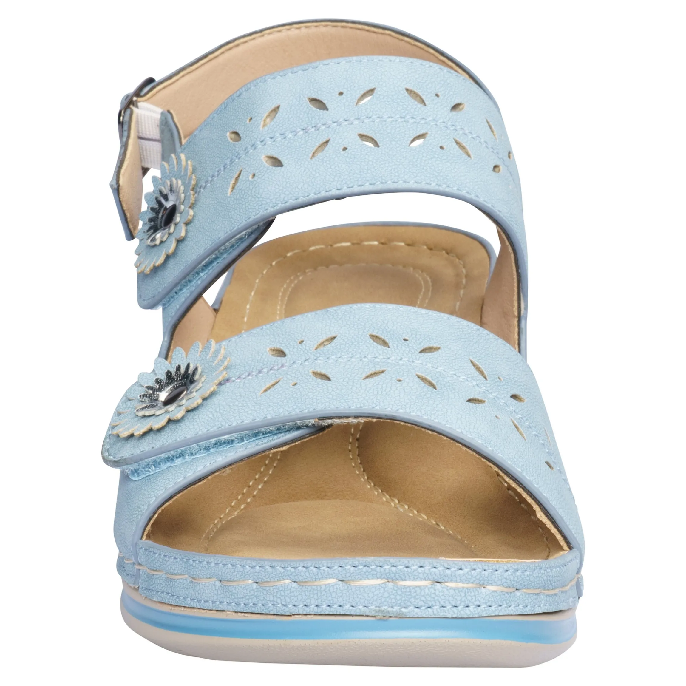 Bequem-Klettsandalette "Carina" hellblau