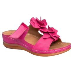 Bequem-Pantolette „Blume“ pink