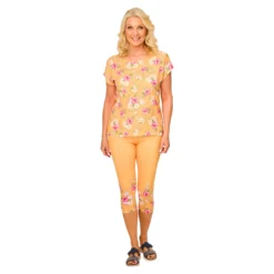 Capri-Leggings „Blütenzauber“ orange