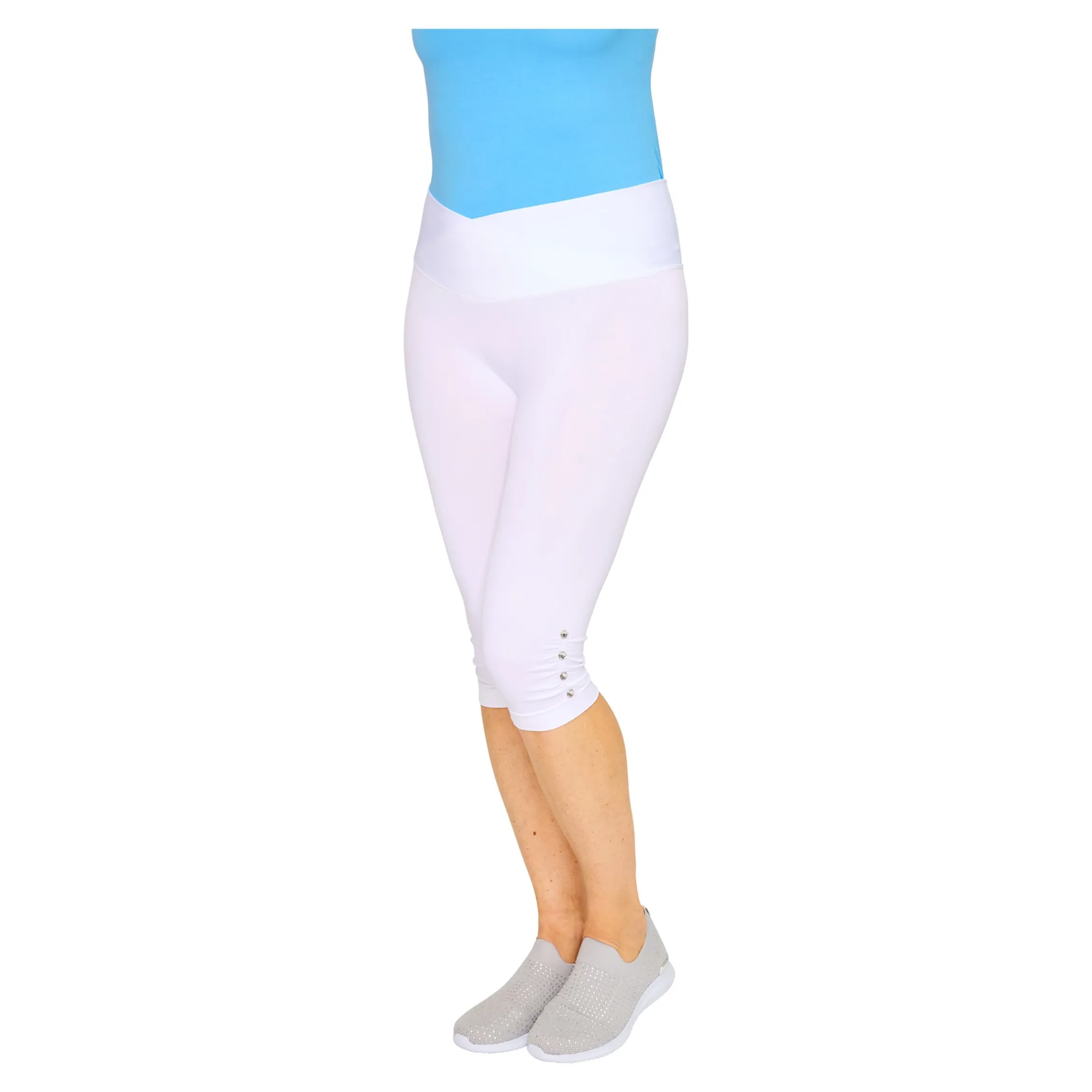 Capri-Leggings „Diamant-Optik“ weiß