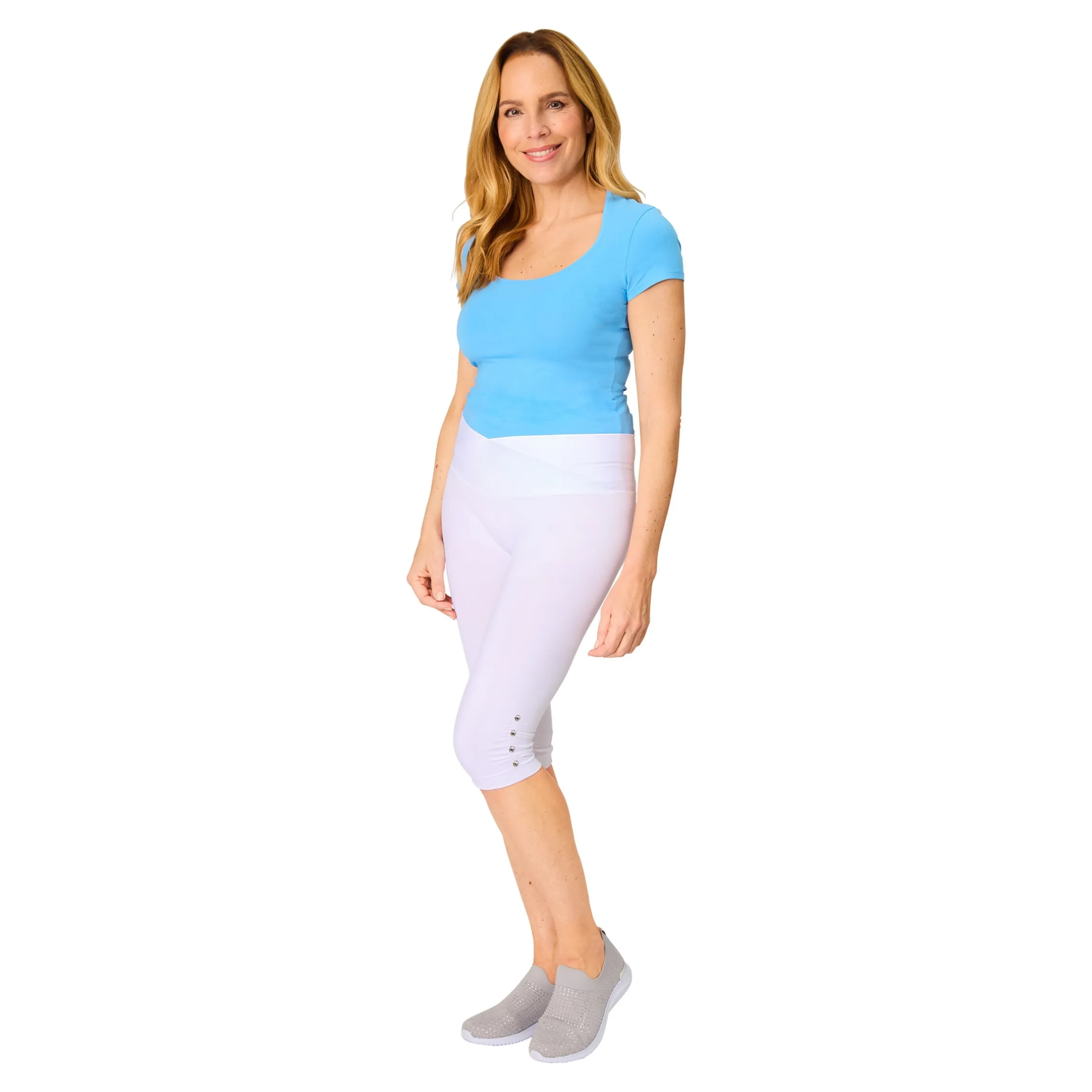 Capri-Leggings „Diamant-Optik“ weiß