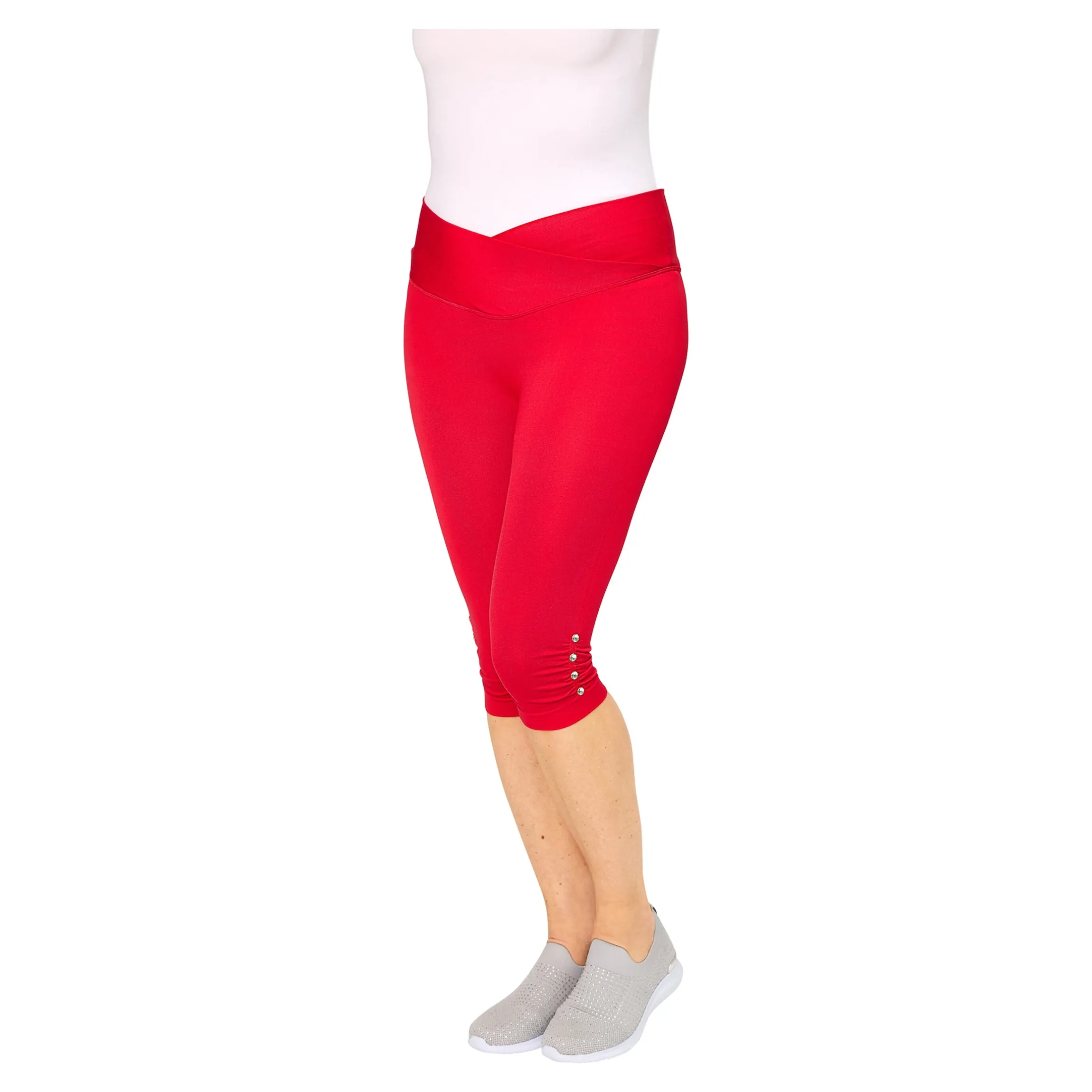 Capri-Leggings „Diamant-Optik“ rot