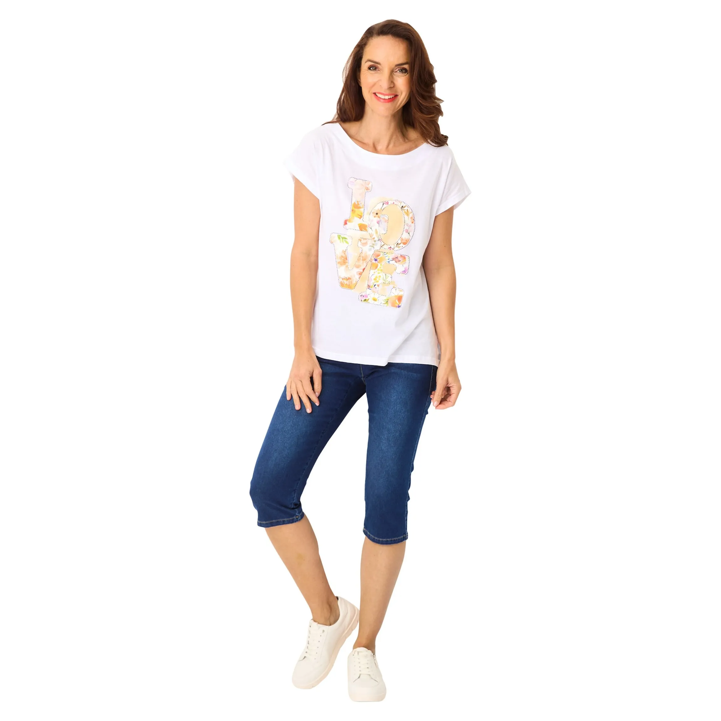 Capri-Schlupfjeans „Dunja“ dunkelblau