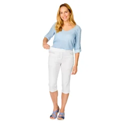 Capri-Schlupfjeans "Dunja" weiß