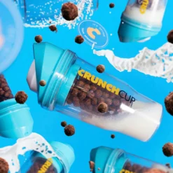 CrunchCup Original Tragbarer Müslibecher To Go 260 + 250 ml | Blau