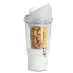 CrunchCup Original Tragbarer Müslibecher To Go 260 + 250 ml | Weiß