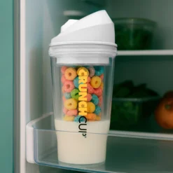 CrunchCup Original Tragbarer Müslibecher To Go 260 + 250 ml | Weiß