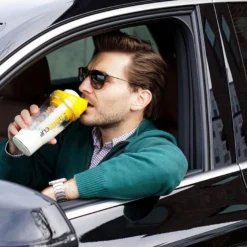 CrunchCup Original Tragbarer Müslibecher To Go 260 + 250 ml | Gelb