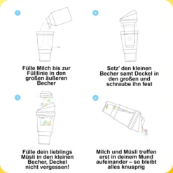 CrunchCup Original Tragbarer Müslibecher To Go 260 + 250 ml | Gelb