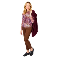 Damen-Hose „Veloursleder-Optik“