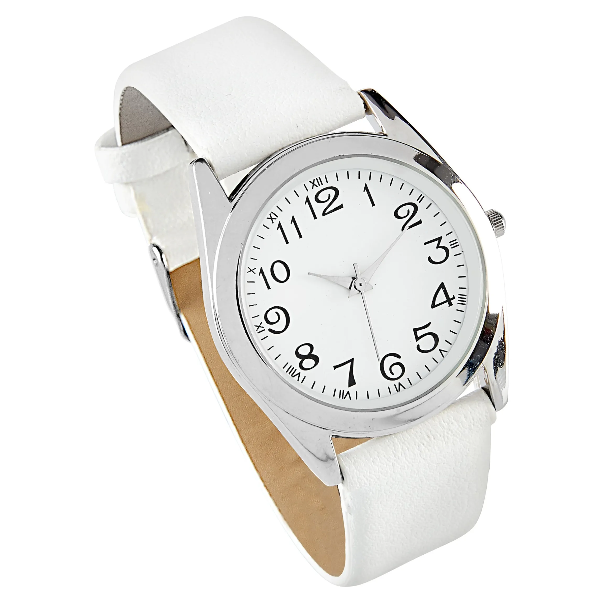Damen-Seniorenuhr weiß/silber