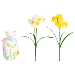 3D-Blumen-Vase mit Narzissen-Kunstblumenstrauß