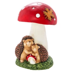 Dekofigur „Pilz mit Igelfreunde“