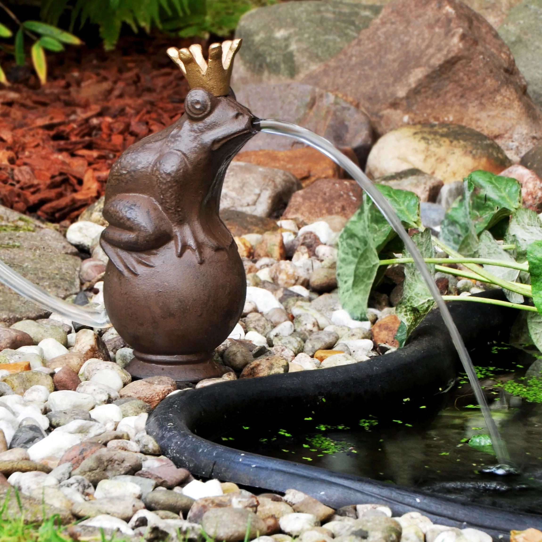 Dekofigur Wasserspeier Froschkönig