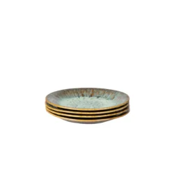 Desserteller-Set, Steinzeug Flussufer blau, grün, braun