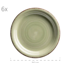 Dessertteller-Set, Steingut LUMACA Olivgrün