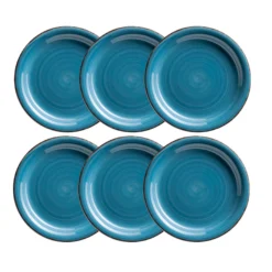 Dessertteller-Set, Steingut LUMACA Dunkelblau