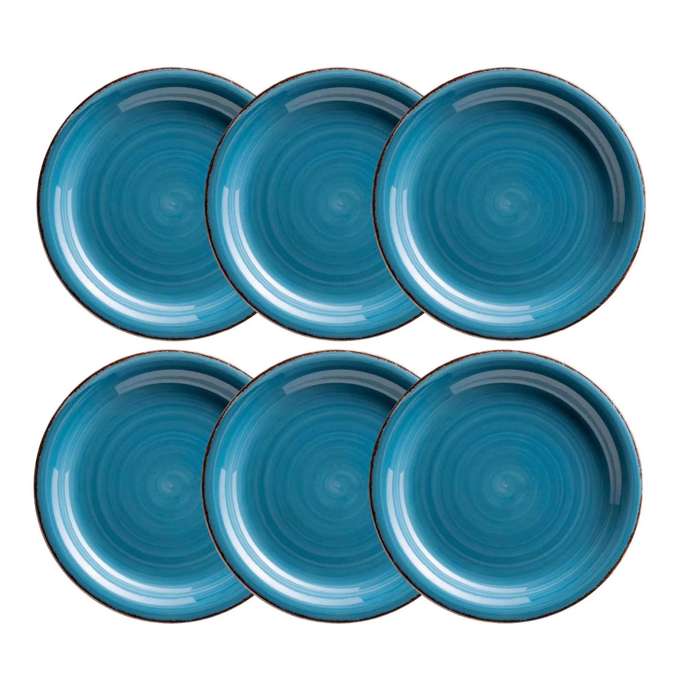 Dessertteller-Set, Steingut LUMACA Dunkelblau
