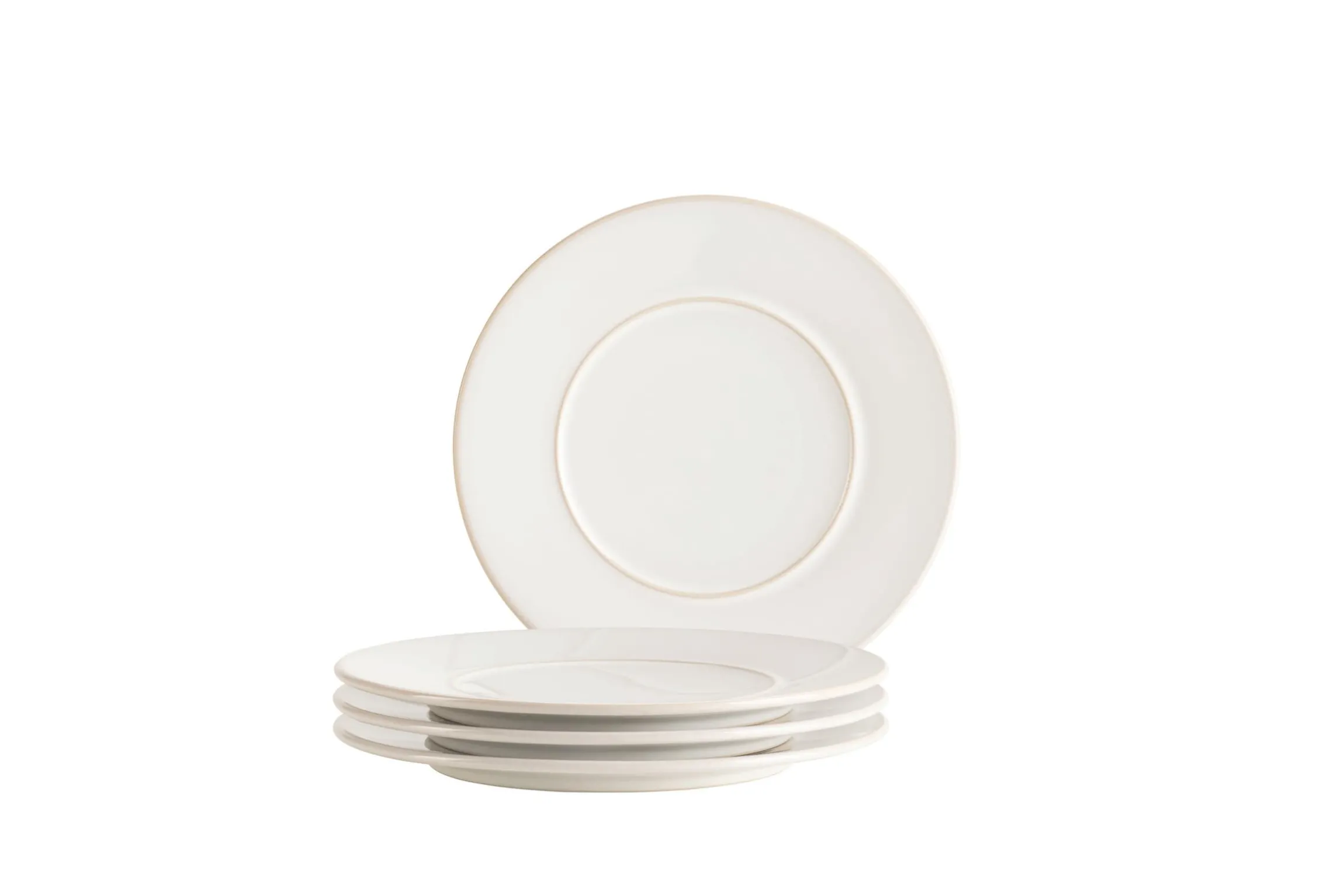 Dessertteller Set, Steinzeug Unico Weiß