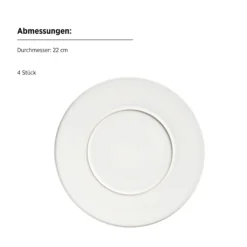 Dessertteller Set, Steinzeug Unico Weiß