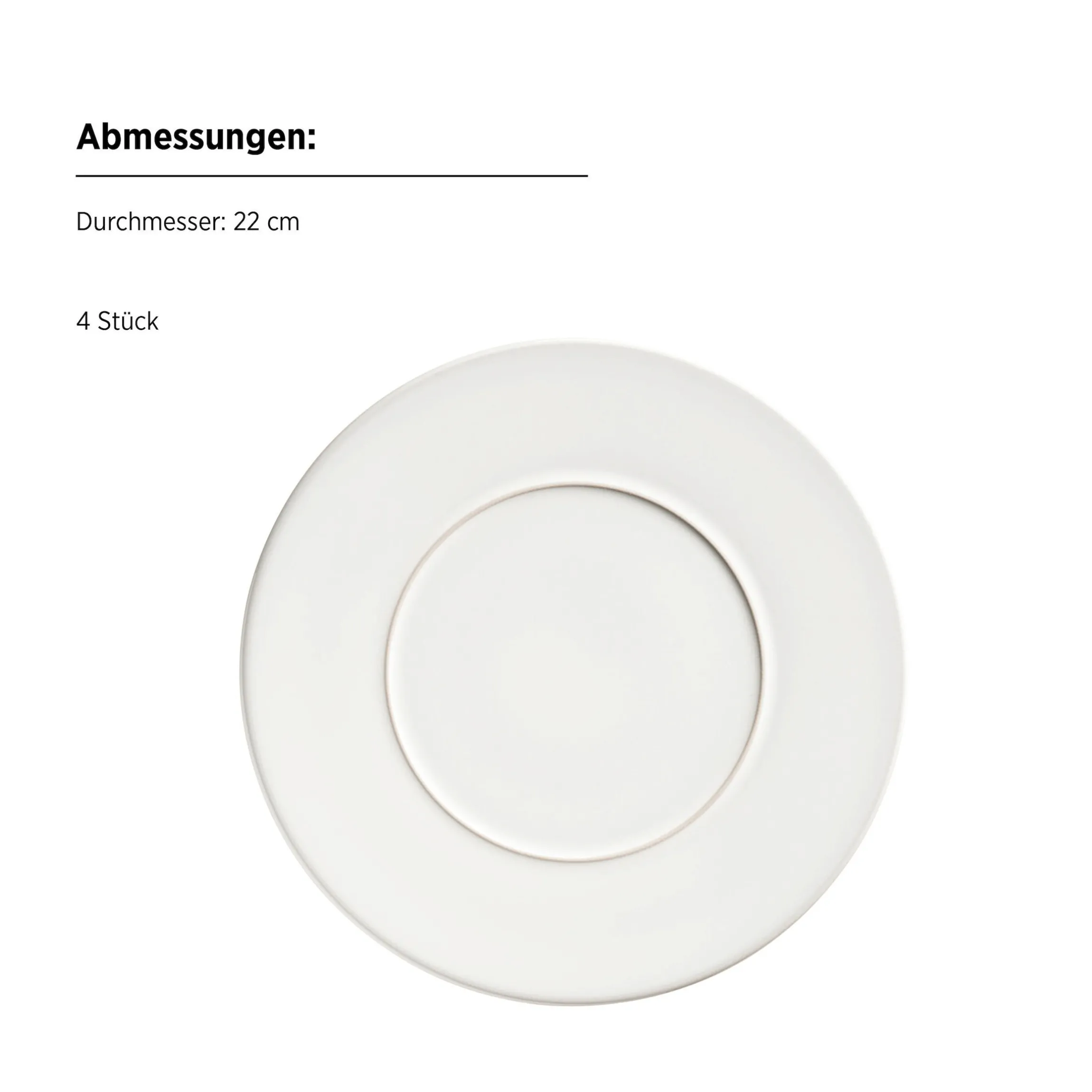 Dessertteller Set, Steinzeug Unico Weiß