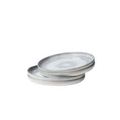 Dessertteller-Set, Steinzeug TIEFER SEE Grau / Weiß