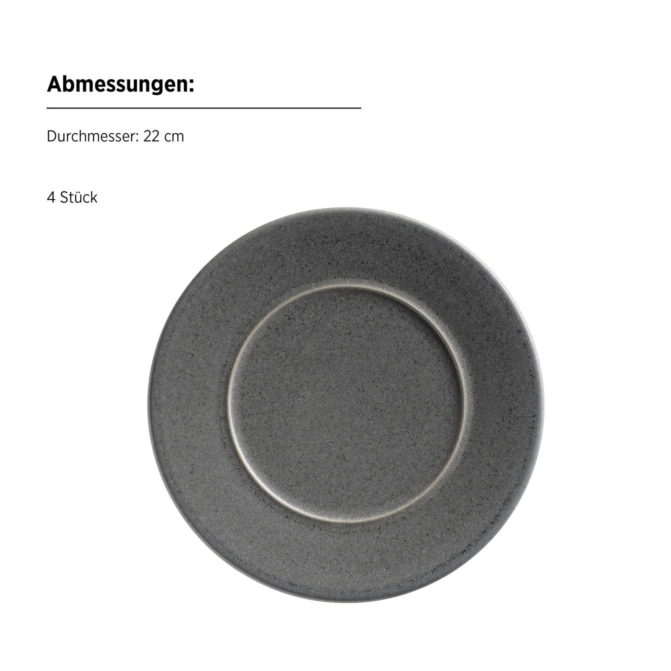 Dessertteller Set, Steinzeug Unico Grau