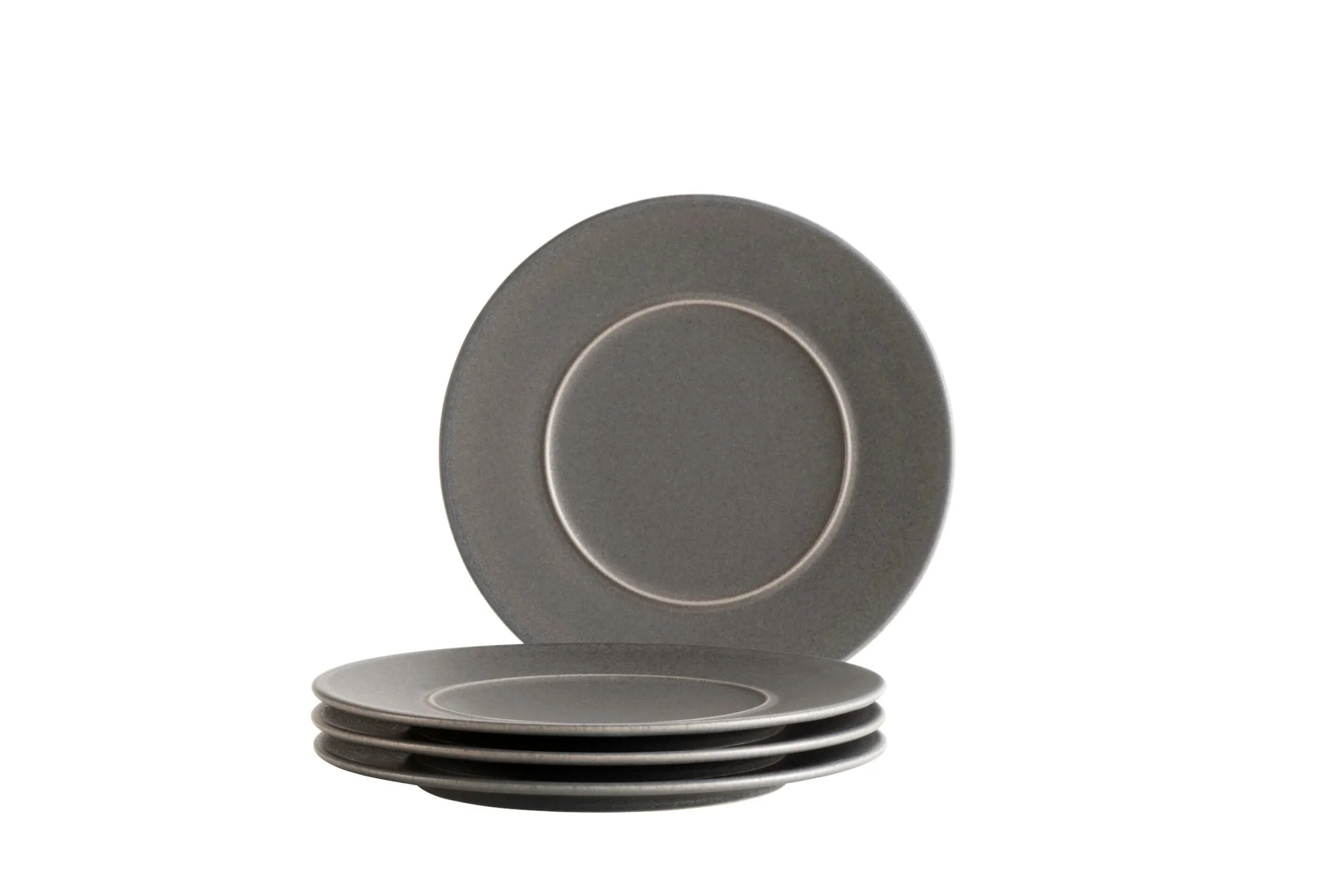 Dessertteller Set, Steinzeug Unico Grau
