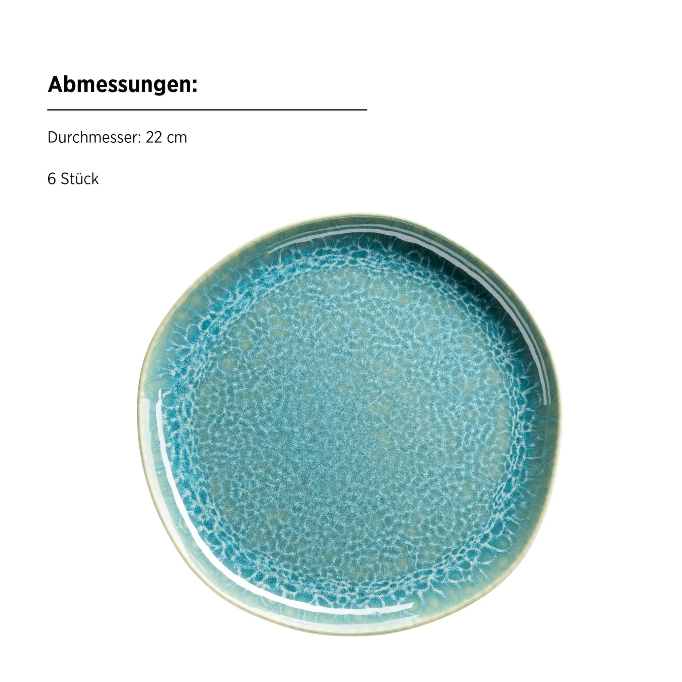 Dessertteller Set, Steinzeug Cordelia Grün / Blau