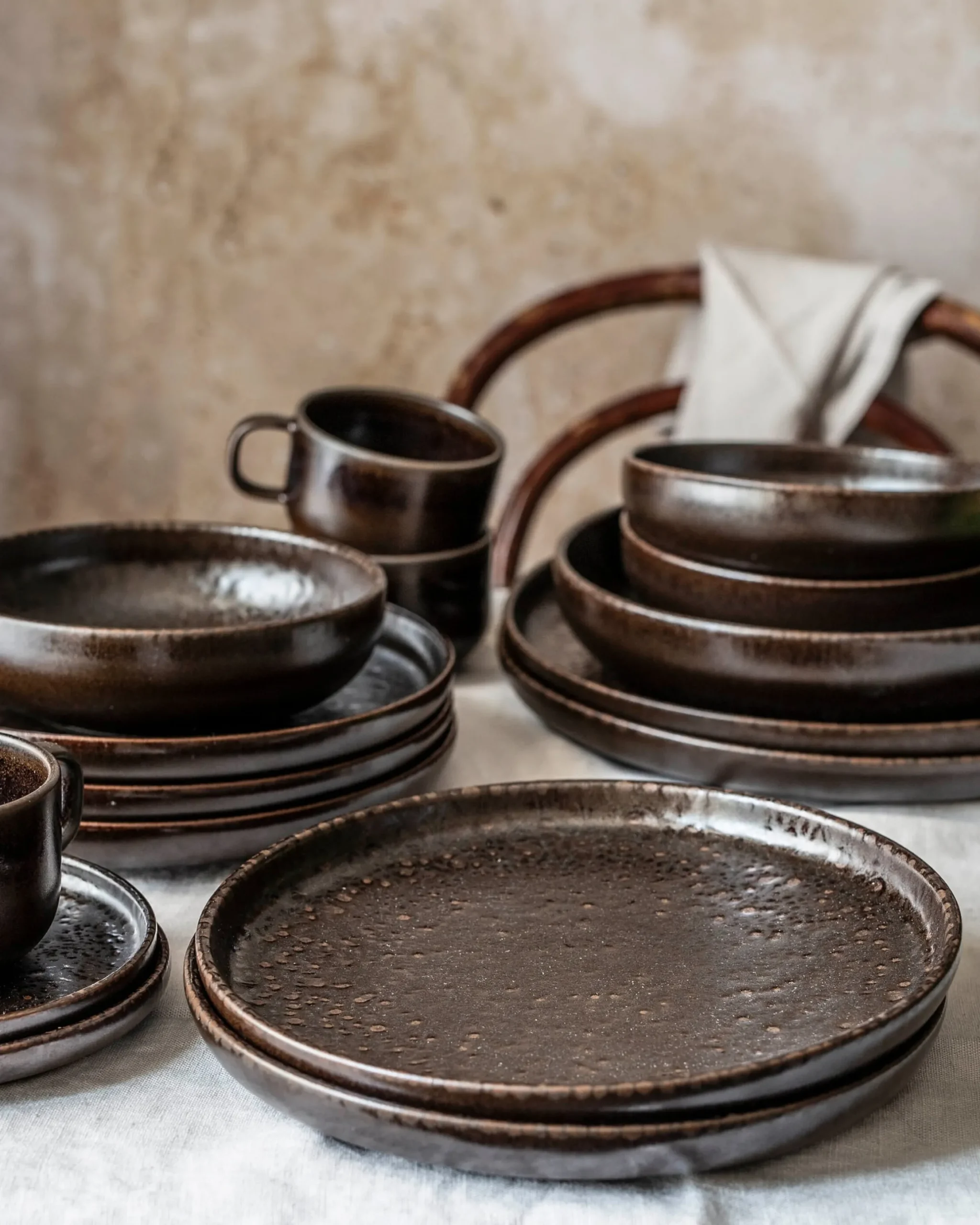 Dessertteller-Set, Steinzeug Glockenklang
