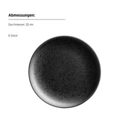 Dessertteller-Set, Steinzeug Essential