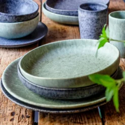 Dessertteller-Set, Steinzeug Moos'N'Stein Grau