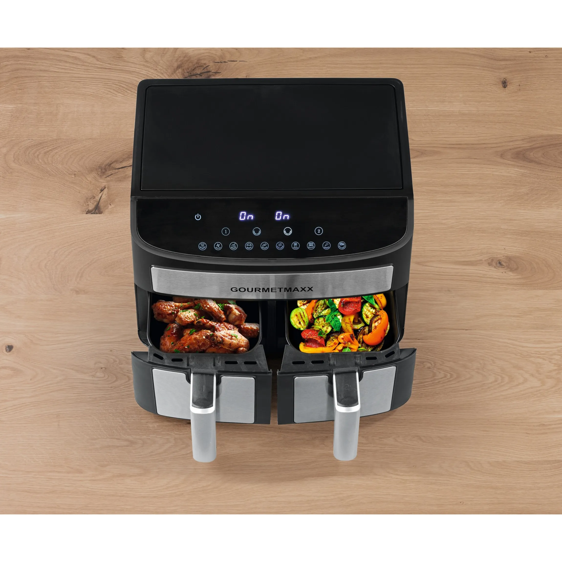 Doppelkammer-Heißluftfritteuse 7l, 2400 W