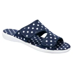 Doppelklett-Pantolette „Punkte“ marine