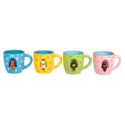 3D-Tassen-Set „Tiere“, 4 Stück je 380 ml