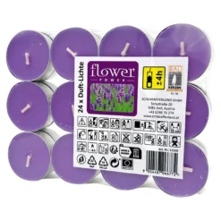 Duftteelichter, 24 Stück Lavendel
