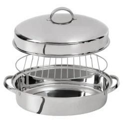 Edelstahl-Bräter mit Gittereinsatz, 3 l