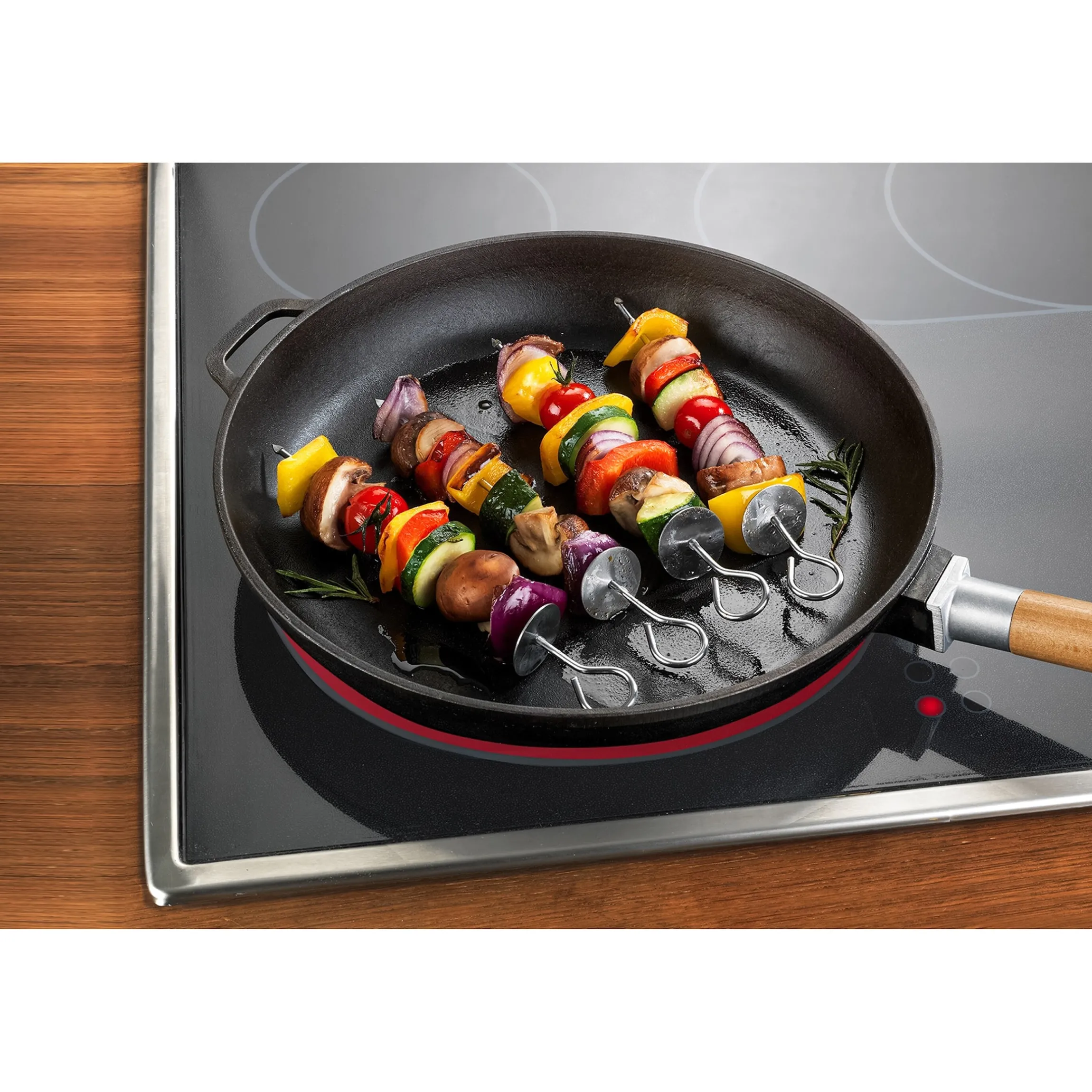 Edelstahl-Spieße mit Abstreifer, 8 Teile