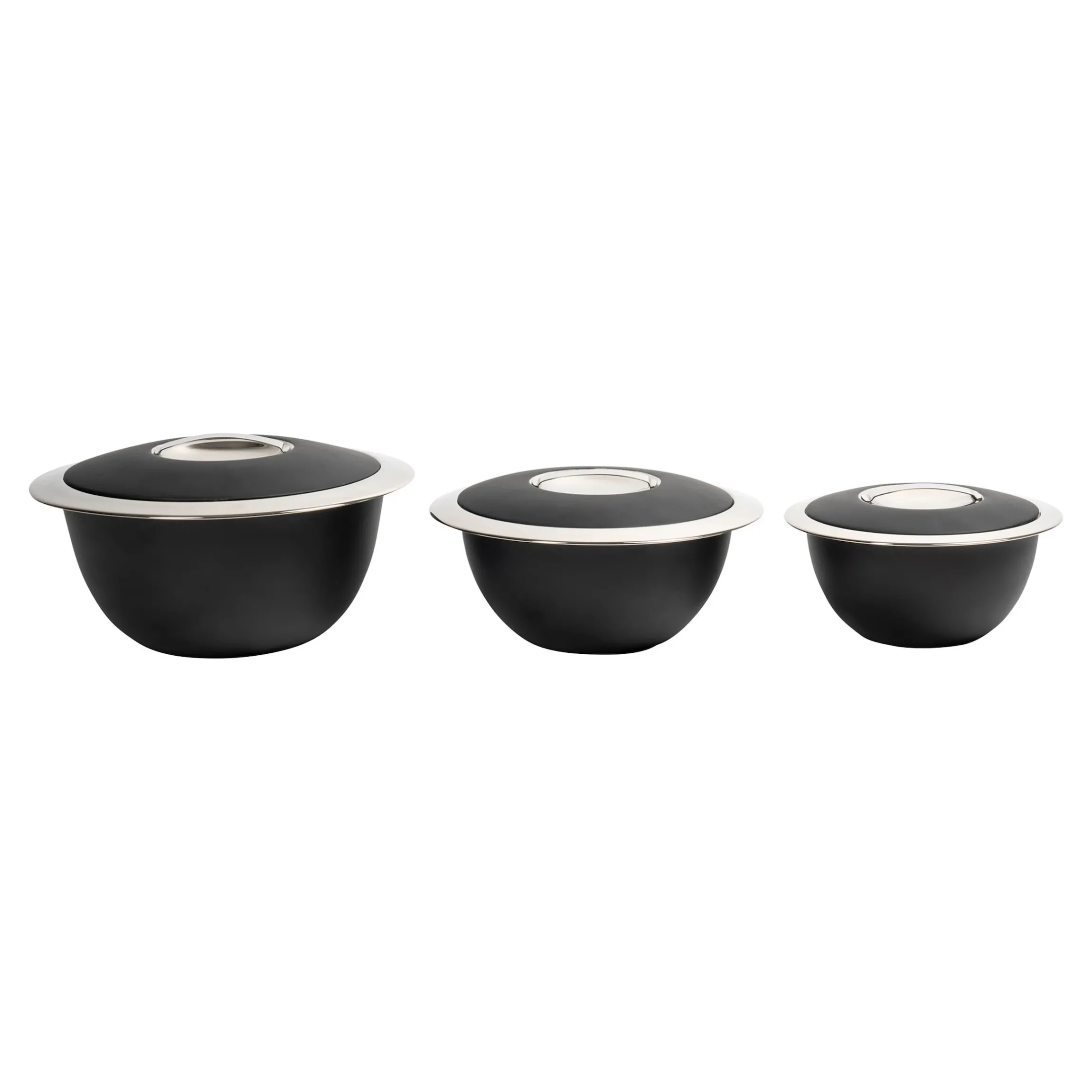 Edelstahl-Thermoschüssel-Set, 3-teilig Set (1 l; 2 l; 3 l)